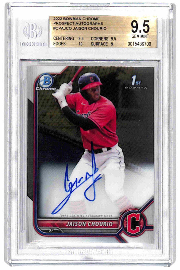 2022 Bowman Chrome Jaison Chourio Auto 1st #CPA-JCO BGS 9.5 Guardians