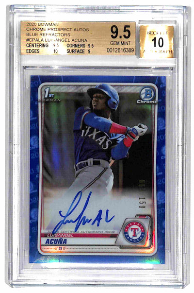 2020 Bowman Chrome 1st Luisangel Acuna True Blue Refr AUTO /150 BGS 9.5/10