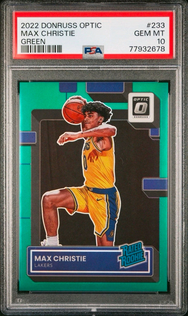 2022 PANINI DONRUSS OPTIC 233 MAX CHRISTIE GREEN 5/5 PSA 10