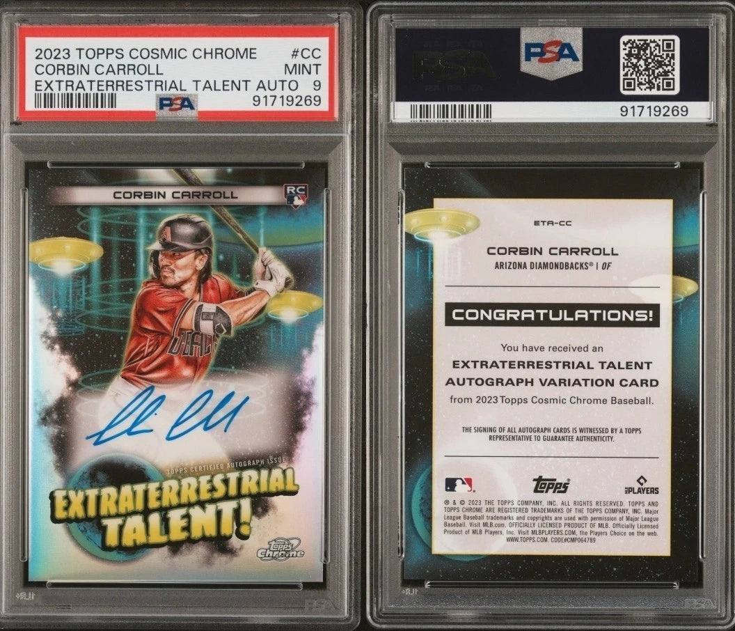 2023 Topps Cosmic Chrome Corbin Carroll Extraterrestrial Talent Auto PSA 9 – RC