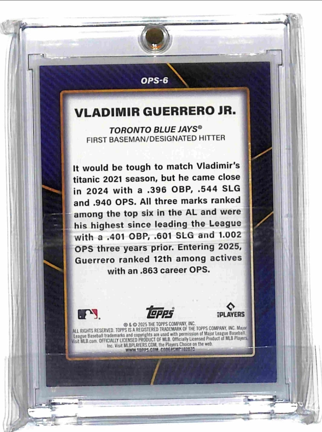 2025 Topps Series 2 - Ops Best Vladimir Guerrero Jr. #OPS-6 Black Foil /10