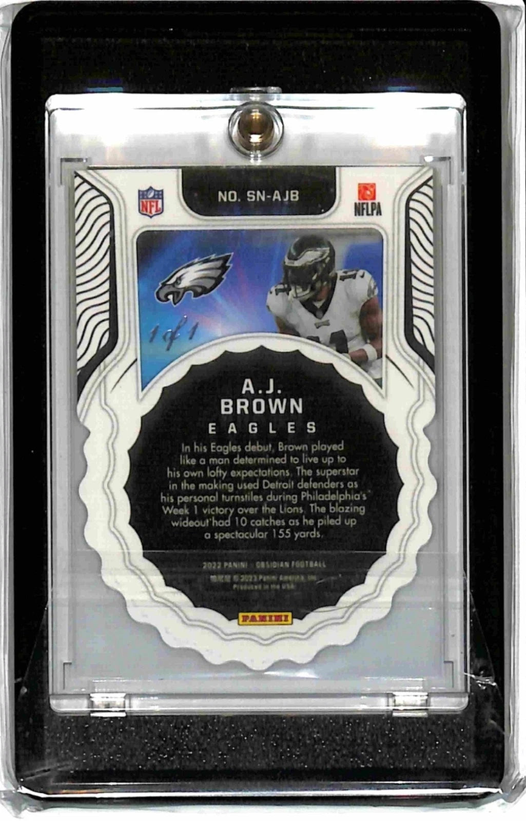 2022 AJ Brown Supernova 1/1 Case Hit | Raw | One-Touch + Black Holder