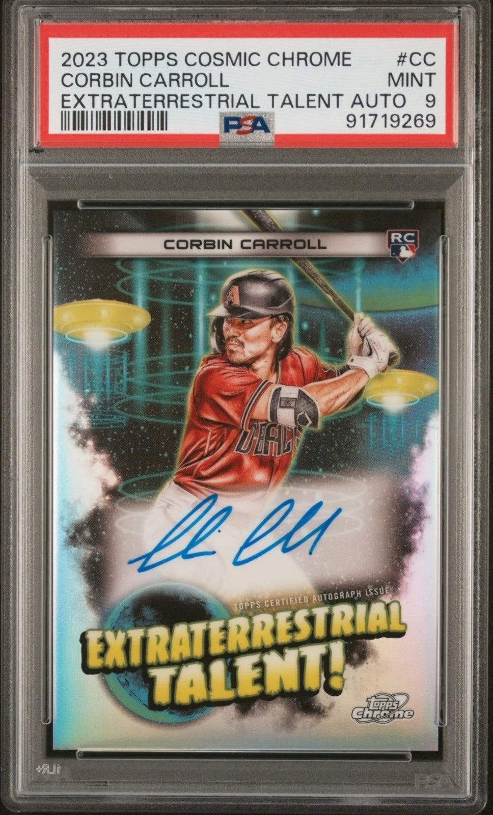 2023 Topps Cosmic Chrome Corbin Carroll Extraterrestrial Talent Auto PSA 9 – RC